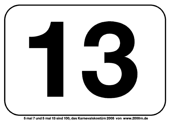 Das Karnevalskost&uuml;m 2005,  die 13 