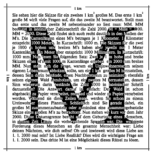 Die Skizze f�r das zweite1km gro�e M