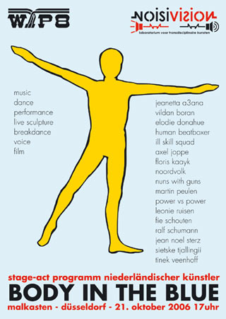 Vorderseite der Einladung zum verschobenen und versetzten Stage Event der Niederl&auml;ndischen K&uuml;nstlerInnen von Noisivision