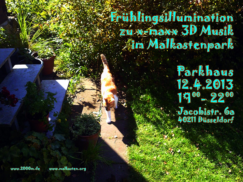 Frühlingsillumination im Malkasten - Parkhaus, 12. 4. 2013