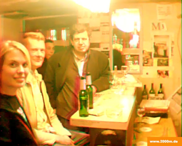 die J und BAr am 8.3.05 in 3D; Steffi, Hage und Fabian