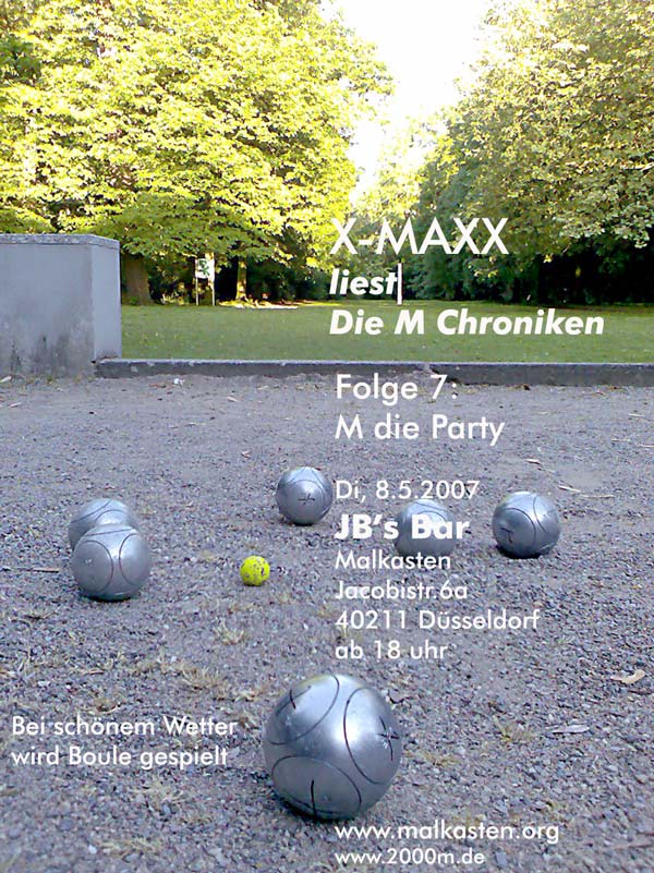 Einladung zur Lesung Folge 7 "M die Party"