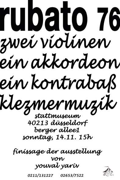 Einladung zur Finnisage von Yuval Yarin im Stattattmusem von Hans Henin