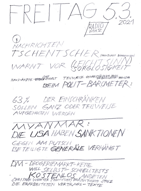 Bl&auml;tter aus der Ausstellung von Tschibbi Wich in THE BOX ab 13.3. 2021  "Jeden Menschen. Weiterfinden" klick Dich durch....
